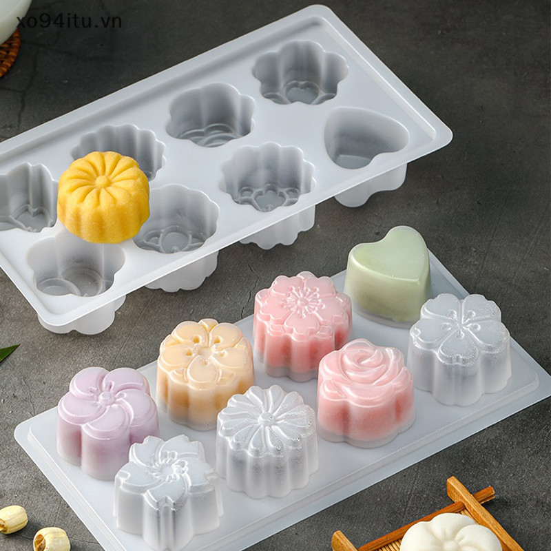 Xoitu Thạch Khuôn 8 Ngăn Nhựa Fondant Hoa Trái Tim Pudding Khuôn Nhà Bếp Có Thể Tái Sử Dụng VN