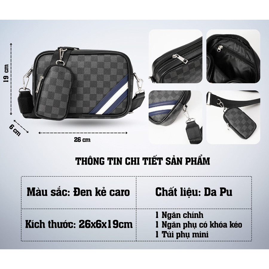 Túi đeo chéo unisex chống thấm nước kèm túi nhỏ mini Friend-ST SKU65 [SẢN PHẨM MỚI]