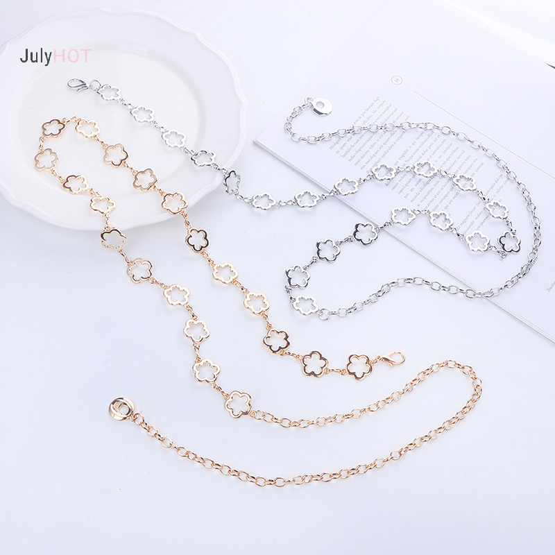 Julyhot Kim Loại Thời Trang Rỗng Hoa Eo Dây Xích Nữ Trang Trí Thắt Lưng Cơ Thể Dây Xích Massivedeals