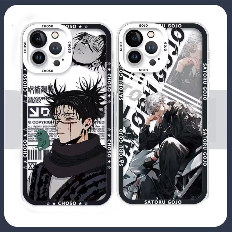 Anime Nhật Bản Jujutsu Kaisen Gojo Satoru Yuta Ốp Điện Thoại Trong Suốt Tương Thích Cho iPhone 11 12 13 14 15 Pro Max PLUS 12 13 Mini XR X XS Max 8 7 6 6S PLUS Vỏ Mềm Chống Sốc