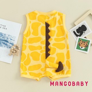 Mg-baby Bé Gái Bé Trai Áo Liền Quần Hoạt Hình In Hình Đuôi Cổ Tròn Áo Liền Quần Mùa Hè Thường Ngày Quần Áo Tập Đi Body