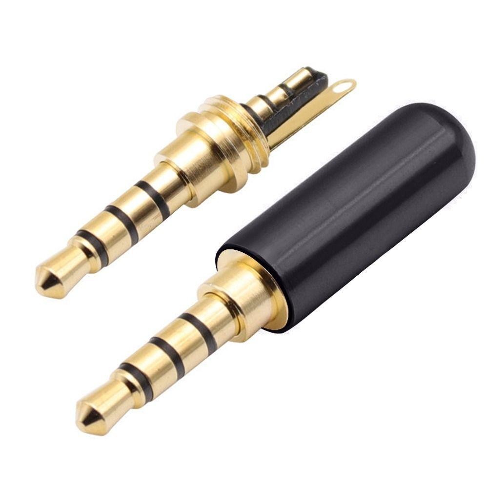 FANIELLAPOWELL Giắc cắm tai nghe nam 3,5MM, Bộ chuyển đổi cáp 4 cực Đầu nối âm thanh nổi 3,5MM, Hàn nam 3,5 phích cắm âm thanh nổi Bộ chuyển đổi giắc cắm 3,5 DIY chất lượng cao