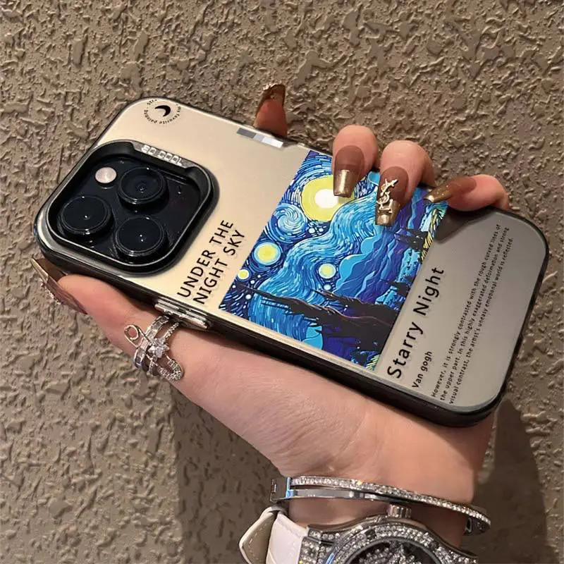 Vỏ Tương Thích Cho IPhone 16 15 Pro Max 11 13 14 12 Pro 7 8 Plus XS Max X XR Van Gogh Tranh Sơn Dầu Mờ Bìa Cứng