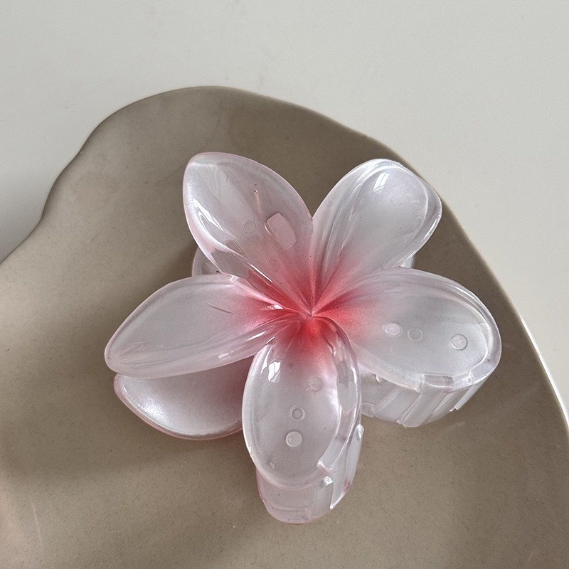 [Yunyuan] Yi Mengling Cùng Phong Cách Emi Jay Plumeria Kẹp Tóc Cho Nữ Ins Phong Cách Ngọc Trai Chất Liệu Gradient Hoa Kẹp Tóc 8cm