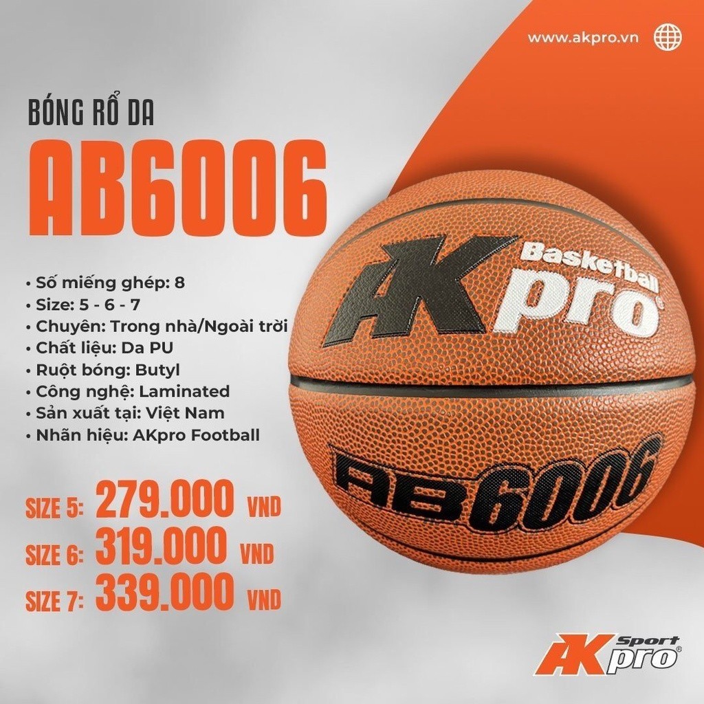Bóng rổ da AKpro AB6006 Size số 7 | Shopee Việt Nam