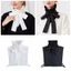JVSUB Ruffle Nơ Trang Trí, Cotton Trắng Cổ Giả, Thời Trang Có Thể Tháo Rời Áo Sơ Mi Đen Cổ Giả Quần Áo Phụ Kiện