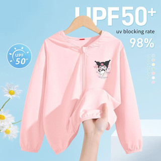 2025 Kuromi Và Melody Bé Gái Chống Tia UV Áo Khoác Nhẹ Cho Trẻ Em Mùa Hè Chống Nắng Mặc