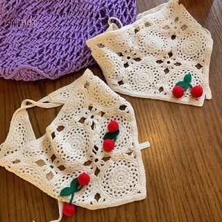 Julyhot Dệt Kim Tam Giác Dễ Thương Nhỏ Anh Đào Pháp Mục Vụ Phong Cách Khăn Móc Hoa Khăn Trùm Đầu Massivedeals