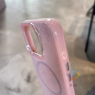Ốp điện thoại từ tính chống sốc lấp lánh tương thích cho iPhone 16 Pro Max 15 14 13 12 Pro Max 14 / 15 / 16Plus 11 ProMax Ốp cứng bảo vệ cao cấp