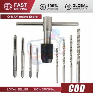 Bộ Taro Tạo Ren M3-M6 Kèm 5 Mũi Khoan HSS - Bộ 9 Món Chất Lượng Cao