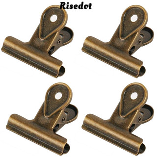 Risedot Kẹp đuôi dài bằng thép không gỉ, Kẹp kim loại bằng đồng cổ điển 1,97 Inch / 5cm, Kim loại đa chức năng Văn phòng và Đồ dùng gia dụng Văn phòng