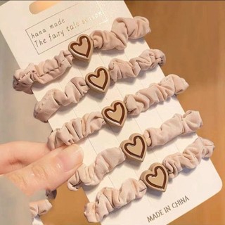 Jkdesign Dây buộc tóc ruột nhỏ, Dây buộc tóc đàn hồi cao hình trái tim nhiều màu, Dây buộc tóc Mini có độ đàn hồi cao phổ biến cho bé gái