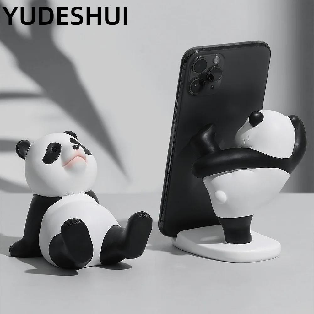 YUDESHUI Giá đỡ điện thoại, Gấu trúc dễ thương Gấu trúc Giá đỡ điện thoại di động, Quà tặng đồ chơi Tượng điêu khắc Trang trí nội thất Máy tính để bàn Hoạt hình Gấu trúc Trang trí