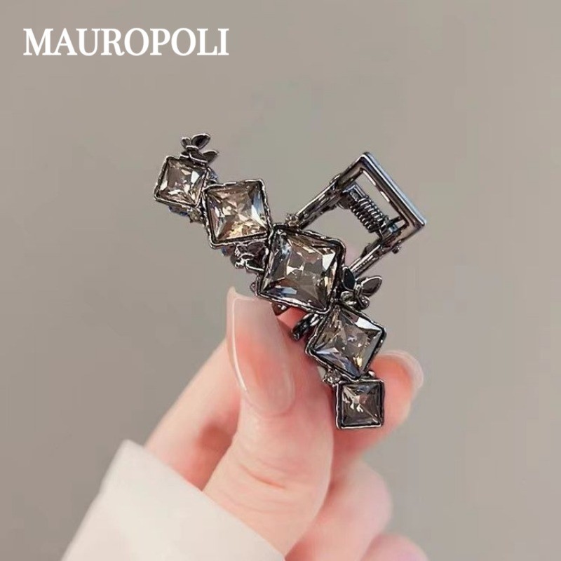 Mauropoli [Sẵn sàng] Kẹp kẹp kim cương giả cao cấp sang trọng nhẹ Hàn Quốc Kẹp tóc nơ sang trọng Kẹp tóc Đầu sau Kẹp cá mập Top Clip