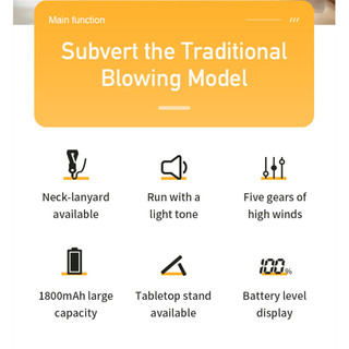 Quạt treo cổ di động Xiaomi Quạt Mini có dây buộc có thể điều chỉnh Quạt làm mát thể thao có thể sạc lại USB không cánh cho trẻ em du lịch