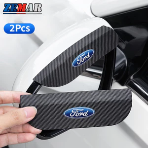 2 Chiếc Ford Xe Phía Sau Gương Bảo Vệ Mưa Sợi Carbon Chiếu Hậu Gương Miếng Dán Đa Năng Phụ Kiện Ô Tô Cho Fiesta Ranger Ecosport Focus Everest Mustang Escape