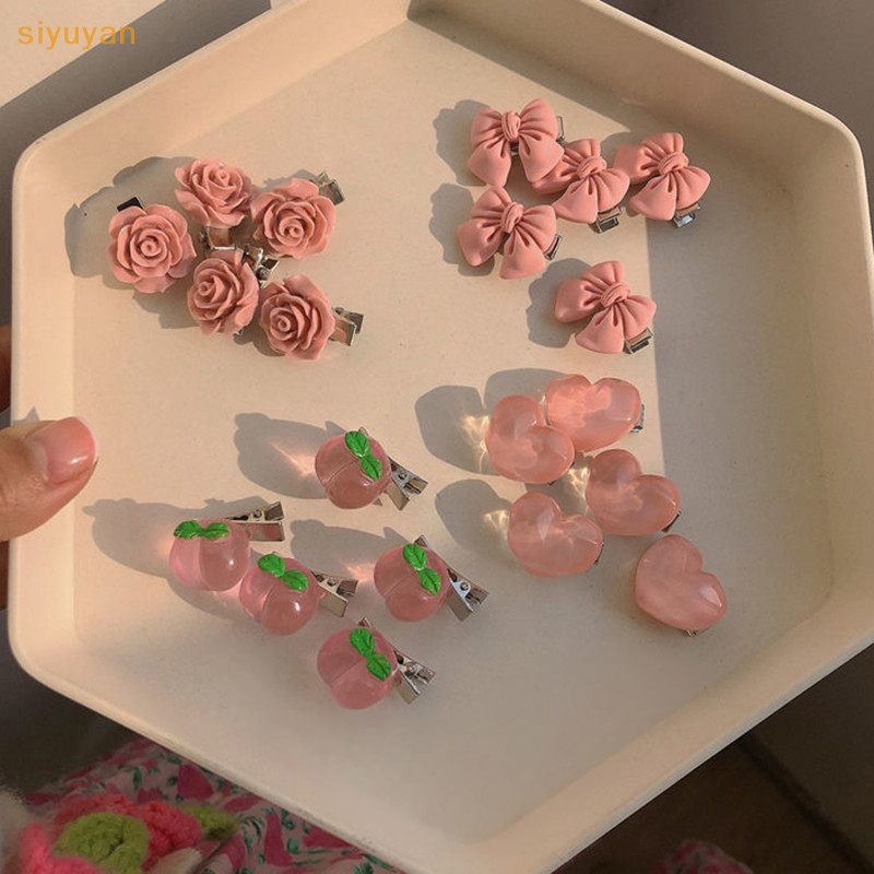 Siyuyan 5 Chiếc Ngọt Nơ Kẹp Tóc Cho Nữ Cô Gái Hoạt Hình Trái Tim Kẹp Tóc Bên Kẹp Thời Trang Barrettes Phụ Kiện Tạo Kiểu Tóc VN