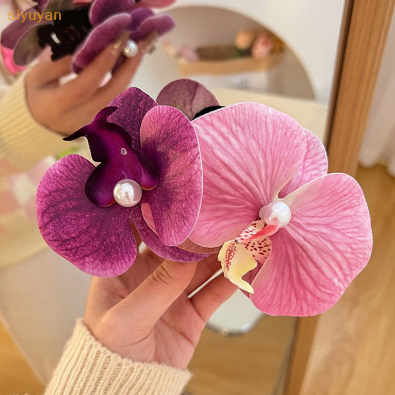 Siyuyan Thời Trang Thanh Lịch Mỏ Vịt Kẹp Đi Biển Kỳ Nghỉ Nổ Kẹp Vintage Mộc Mạc Phụ Kiện Tóc VN