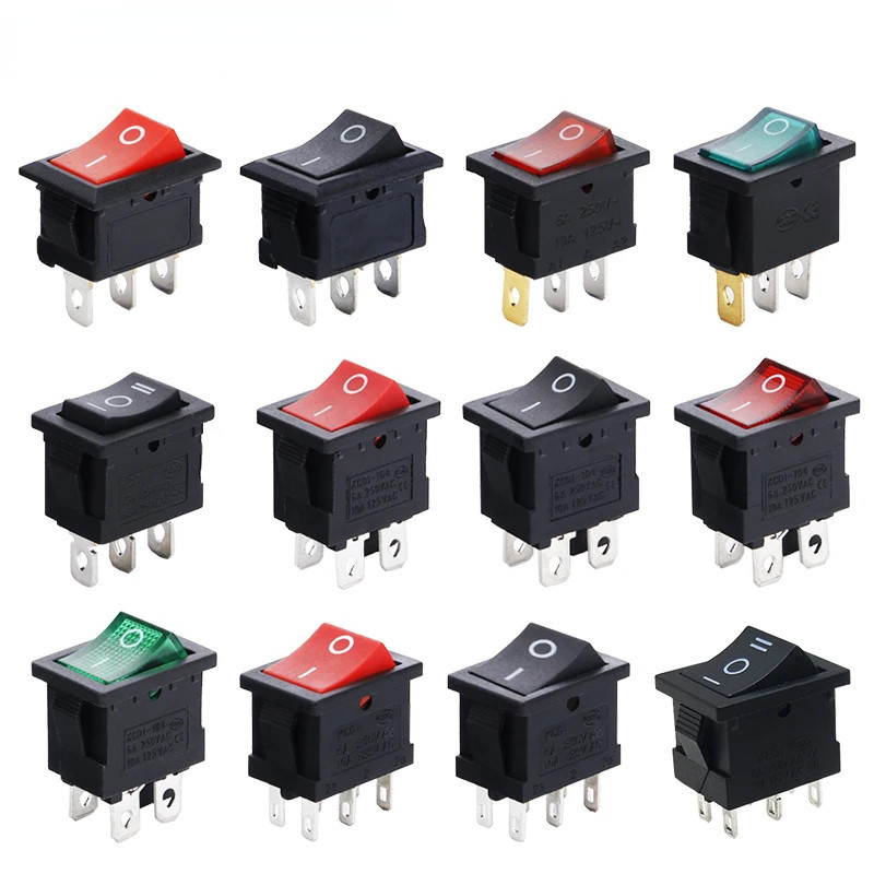 5 Chiếc Rocker Switch 21 * 15mm 6A 250VAC Cho Máy Hàn Đen Trắng Đỏ Xanh ...