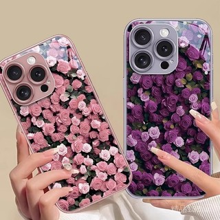 Ốp điện thoại Rose Flower Group 16 Pro Max cho iPhone 16 phụ nữ 15/14/13 thương hiệu sáng tạo XS thời trang