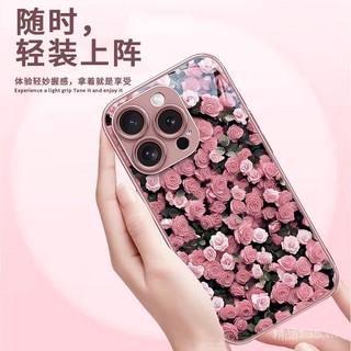 Ốp điện thoại Rose Flower Group 16 Pro Max cho iPhone 16 phụ nữ 15/14/13 thương hiệu sáng tạo XS thời trang