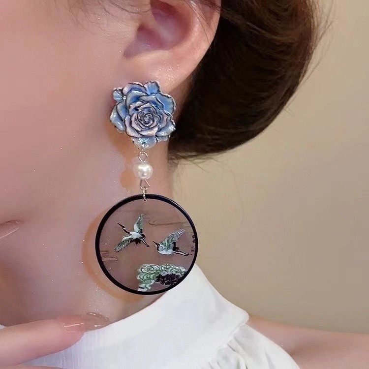 Mới Trung Quốc Retro Bông Tai Nữ Nhẹ Sang Trọng Cao Cấp Bông Tai 2024 Tính Khí Độc Đáo Phong Cách Trung Hoa Bông Tai 25.2.17