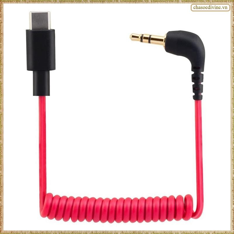 [K O G X] Cáp USB C sang 3.5mm cho RODE Wireless Go II, Cuộn góc phải TRS Nam DAC AUX Adapter Thay thế dây âm thanh
