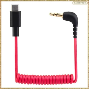 Cáp USB C sang 3.5mm cho RODE Wireless Go II, Cuộn góc phải TRS Nam DAC AUX Adapter Thay thế dây âm thanh
