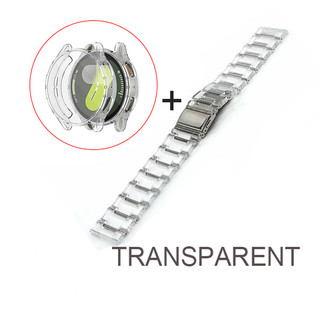 Dành Cho Samsung Galaxy Watch 7 6 5 4 40mm 44mm 2 Dây Nhựa Trong Suốt + Vỏ TPU Mềm Dây Đeo Có Thể Điều Chỉnh