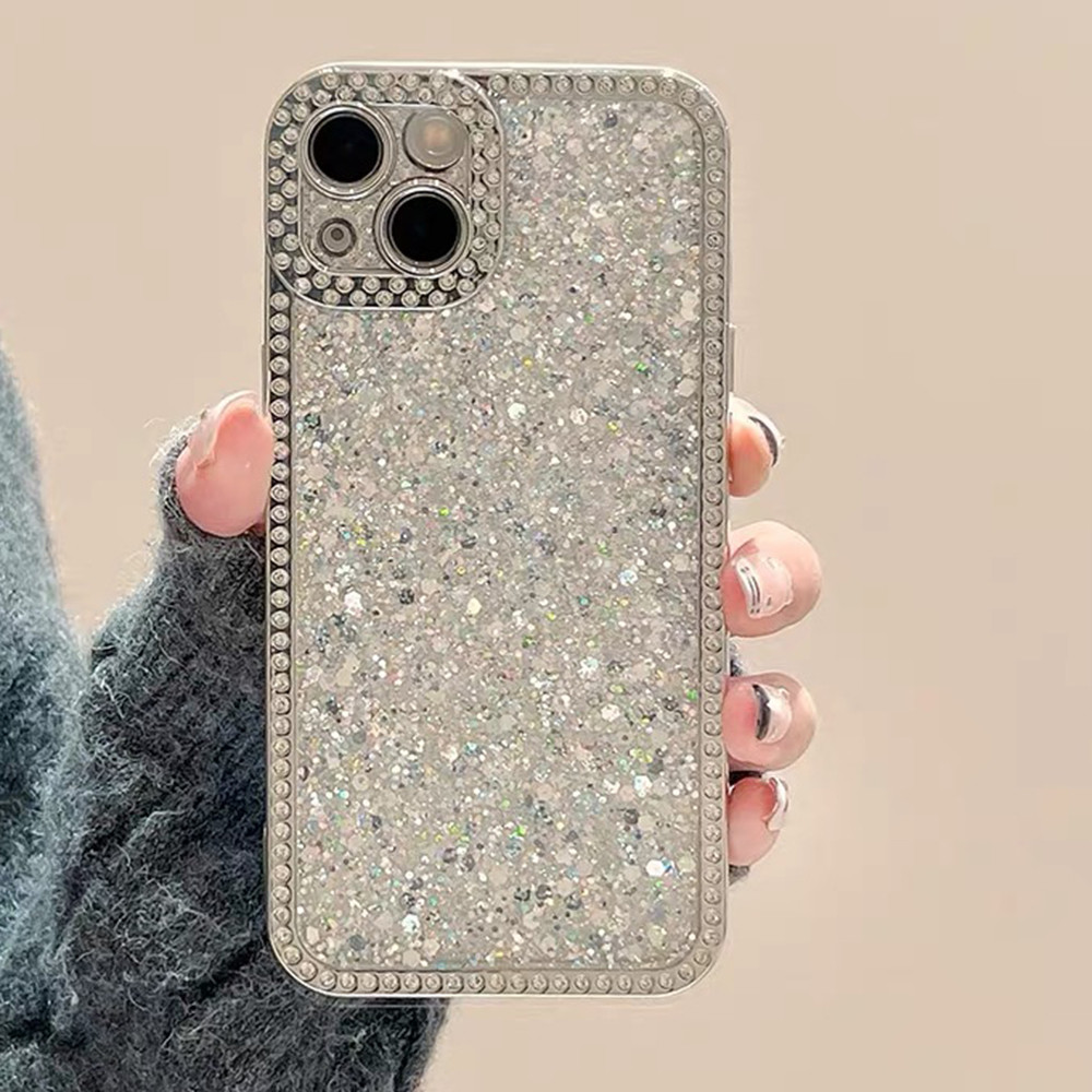 Ốp Điện Thoại Mạ Lấp Lánh Kim Cương Sang Trọng Cho iPhone 16 Pro Max 15 Pro Max 14 13 12 11 Pro Max Vỏ Bảo Vệ Chống Sốc