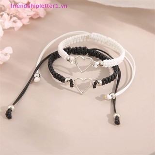 {Fh Fashion} Vòng tay cặp đôi trái tim tình yêu dành cho người yêu Nam Nữ Thủ công bằng tay Dây có thể điều chỉnh Mối quan hệ bạn bè Vòng tay phù hợp Quà tặng trang sức.