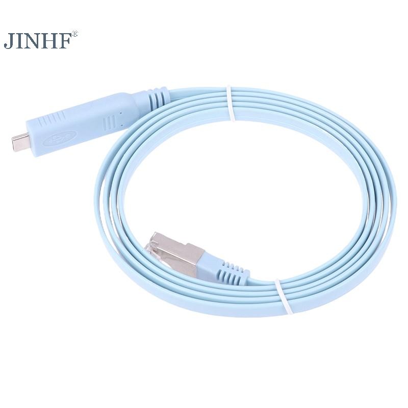 Cáp điều khiển JINHF 1.5m Usb C sang Rj45 Rs232 Bộ chuyển đổi nối tiếp cho bộ định tuyến Rj 45 Cáp dữ liệu Cáp điều khiển Type-C HOT