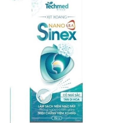 Xịt xoang mũi, Xịt xoang Nano Ula Sinex hết viêm xoang mũi thông thoáng sạch mũi 15ml TECHMED