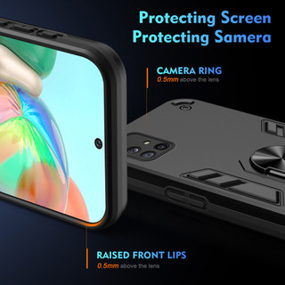 Dành Cho Samsung Galaxy A71 4G / A51 4G Ốp điện thoại Có Chân Đế Vòng Metel Giá Đỡ Từ Tính Lưng Cứng Mềm TPU Edge Chống Sốc Chống Rơi Mỏng Bao