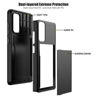 Dành Cho Samsung Galaxy S20 FE / S20 FE 5G Ốp Lưng Ví Đựng Thẻ Khe Cắm ID Cửa Trượt Túi ẩn Chống Trầy Xước Vỏ Cứng Bảo Vệ Hai Lớp Vỏ Cứng TPU Ốp Lưng