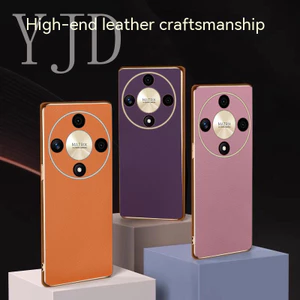 Ốp YJD Cho Honor X9b Thanh Lịch Màu Trơn Da Siêu Mỏng Mạ Điện Cạnh Chống Sốc Ốp Lưng Điện Thoại