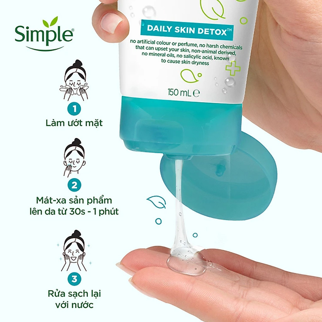 Sữa Rửa Mặt Simple Gel Kind To Skin Refreshing Facial Wash Gel 150ml - Anh Quốc