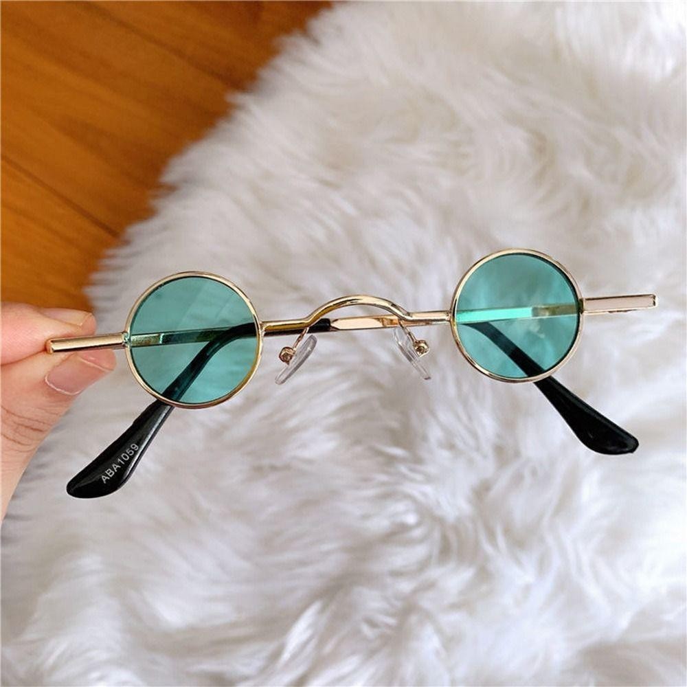 Kính râm BAMBOOB Punk, Khung kim loại Kính râm tròn nhỏ màu kẹo, Kính mắt Ins Fashion UV400 Đi biển / Du lịch / Dạo phố