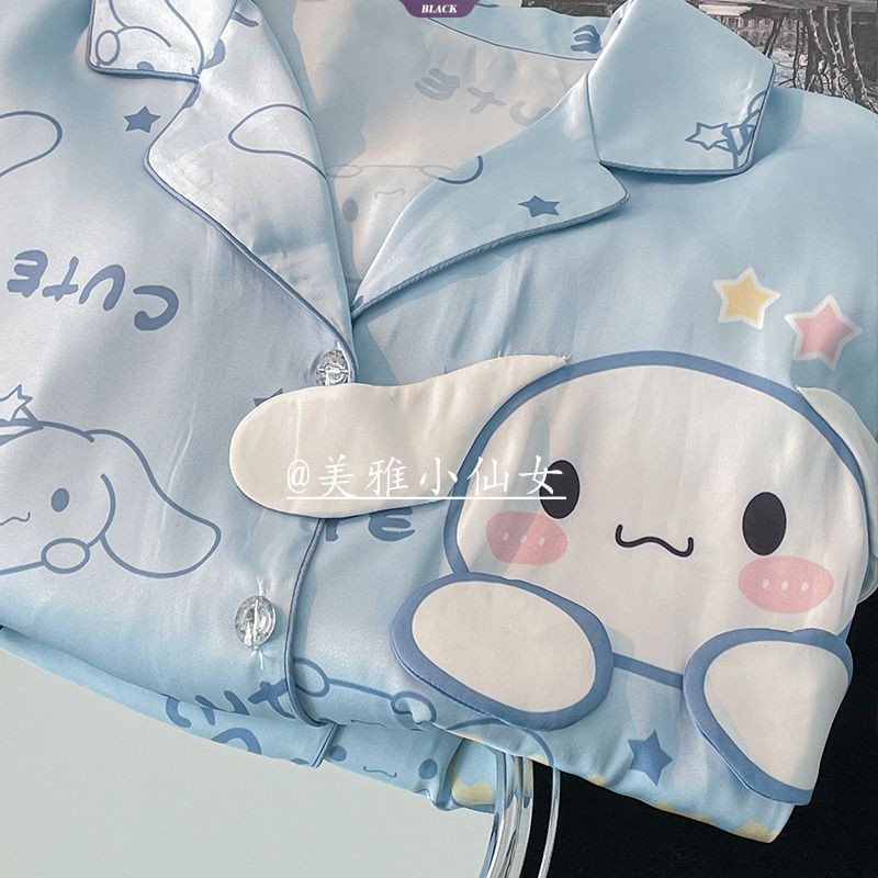 Mùa hè Mới Sanrio Cinnamoroll Bộ Đồ Ngủ Nữ Tay Ngắn Ins Phong Cách Hoạt Hình Nhật Bản Bộ Đồ Gia Đình Học Sinh Dễ Thương [BL]