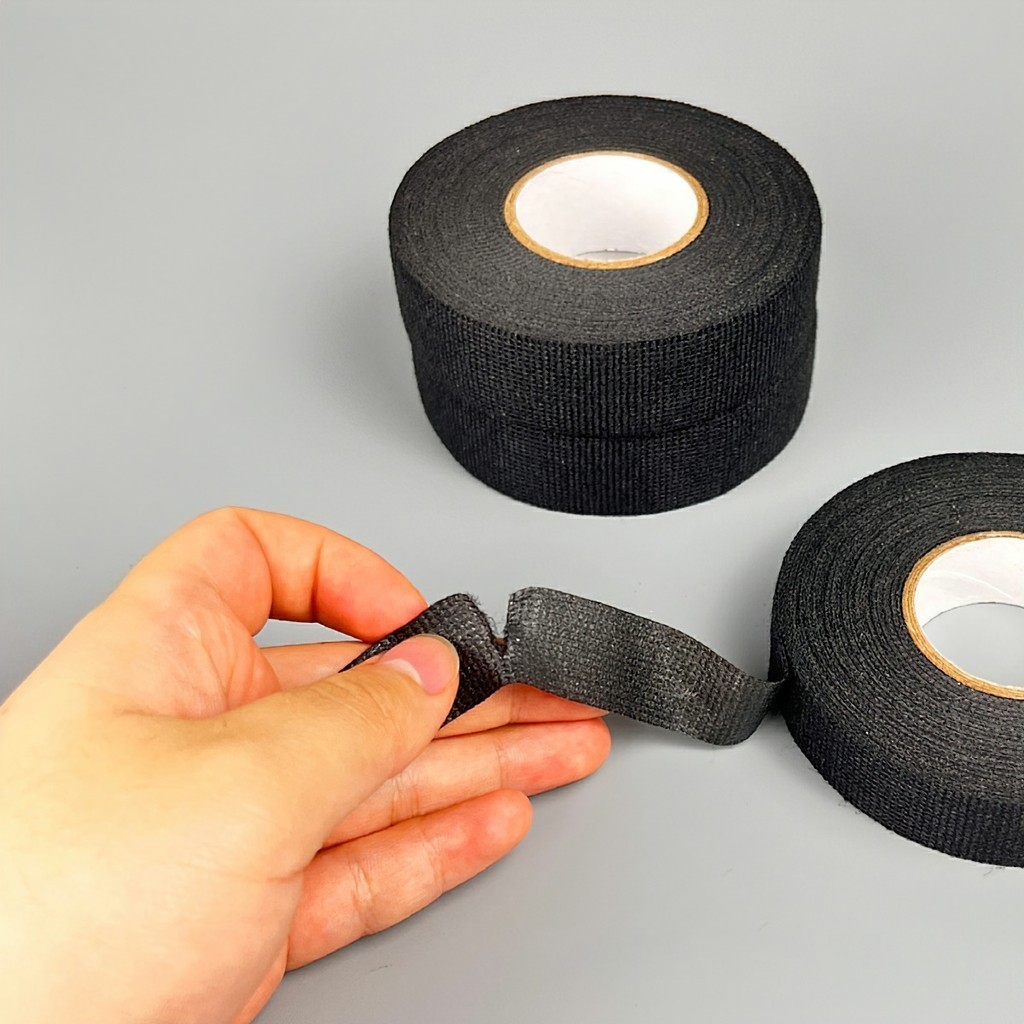 băng keo vải quấn dây điện dài 15m cho xe máy, ô tô: 9mm, 19mm, 25mm FETA