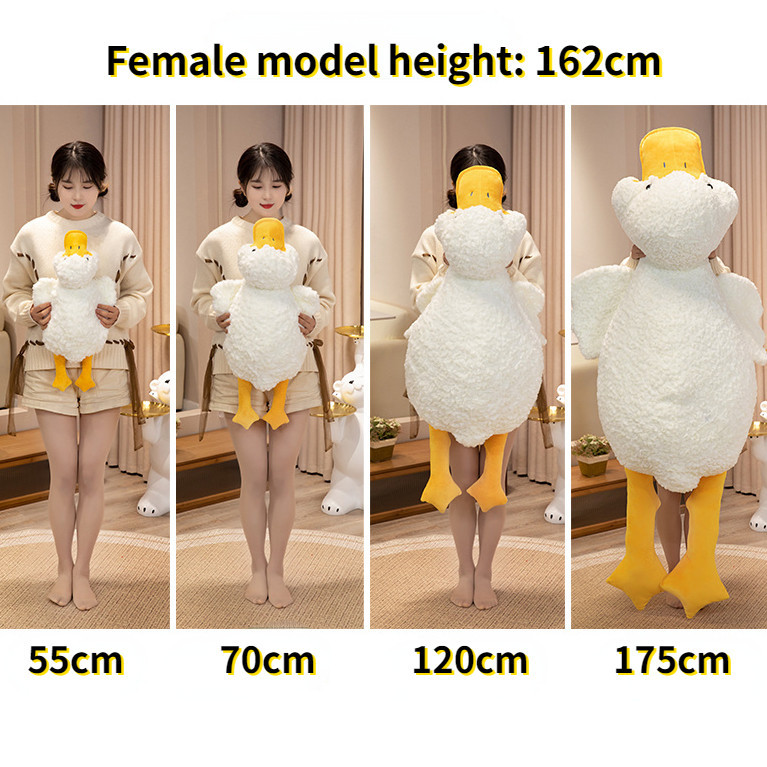 Rytanda✨Ngỗng Sang Trọng 120cm Vịt Ngỗng Trắng Lớn Sang Trọng Đồ Chơi Mềm Ngộ nghĩnh Ngỗng Đồ Chơi Sang Trọng Búp Bê Gối Ngủ Cho Bé Quà Tặng Sinh Nhật Trẻ Em Quà Tặng Bạn Gái
