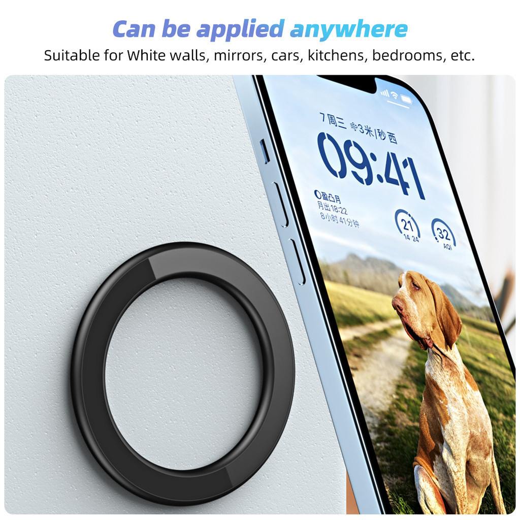 Giá đỡ thu hút điện thoại di động đa năng - Tương thích với điện thoại Magsafe - Dành cho ô tô, phòng tắm, nhà bếp, văn phòng - Giá treo tường vòng tự dính - Giá đỡ điện thoại nam châm treo tường