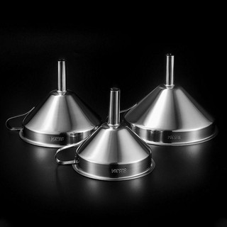 Phễu thép không gỉ SCANDIFY, bộ lọc tháo rời, miệng rộng, dụng cụ bếp mini kim loại, tránh tràn dầu