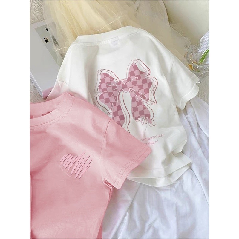 Áo thun thời trang Emily Butterfly 2024 Áo thun bé gái mới 2-12 tuổi