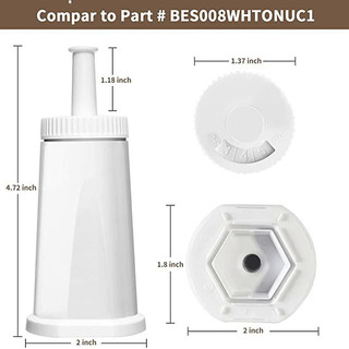 Bộ lọc nước thay thế Tương thích với Breville Sage Claro Swiss cho Barista &amp; Máy pha cà phê Espresso Bambino. Gói 2