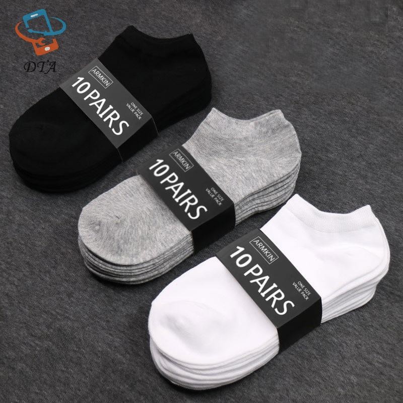 [DTA] 5 Đôi Tất Nữ / Nam Thuyền Vô Hình Cắt Thấp Silicon Chống Trơn Trượt Mùa Hè -show Tất Mắt Cá Chân Màu Trơn Thường Thoáng Khí VN