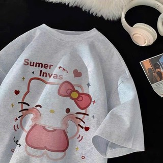 Áo Thun Phông Nam Nữ Tay Lỡ Form To Hoạt hình hello kitty cute
