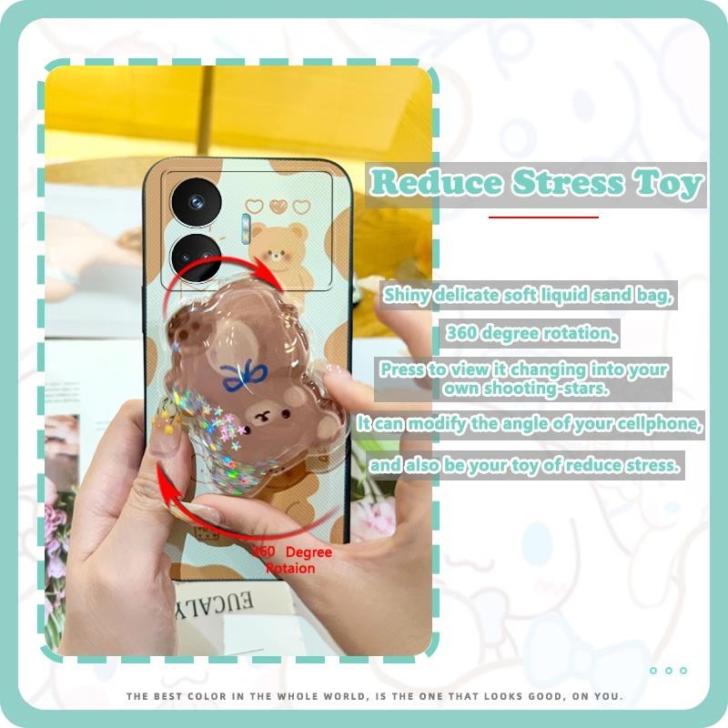Cartoon Silicone Phone Case For OPPO Realme GT Neo5 SE Anti-dust drift sand Back Cover protective Durable Soft Case Kickstand