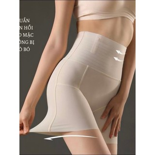 Quần Gen Bụng Cạp Cao Dáng Đùi Vải Su Lạnh Có 4 Nẹp Định Hình Eo thon gọn