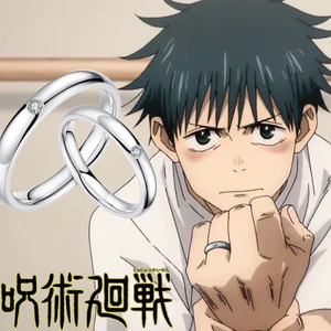 Anime Jujutsu Kaisen Nhẫn Yuta Okkotsu Kim Loại Cặp Đôi Nhẫn Thời Trang Cosplay Đạo Cụ Phụ Kiện